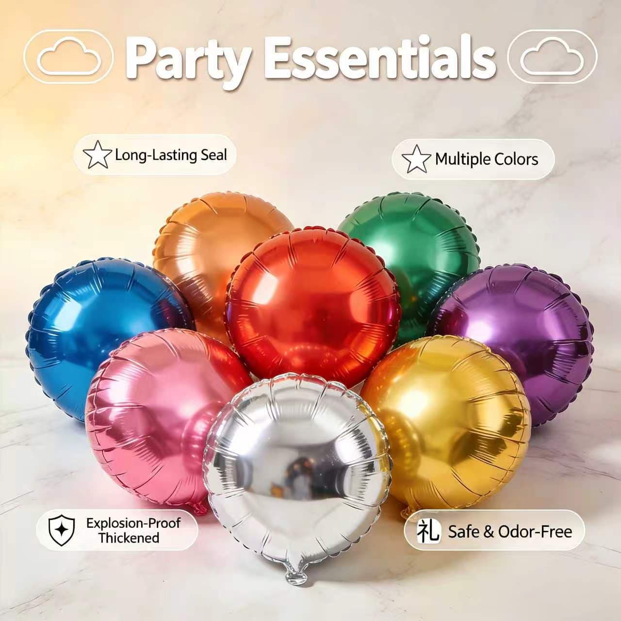 18 Zoll runde Folien-Mylar-Luftballons