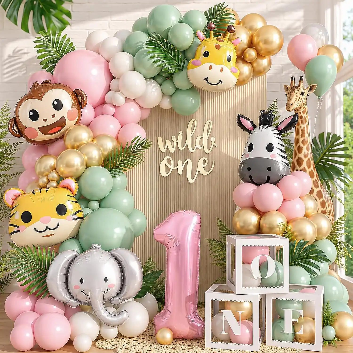 Welches ist der beliebte Stil des rosa-grünen Ballonbogen-Sets?