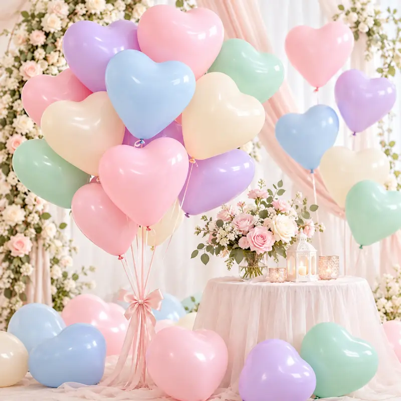 So überprüfen Sie die Abmessungen von Herz-Latexballons für Großbestellungen