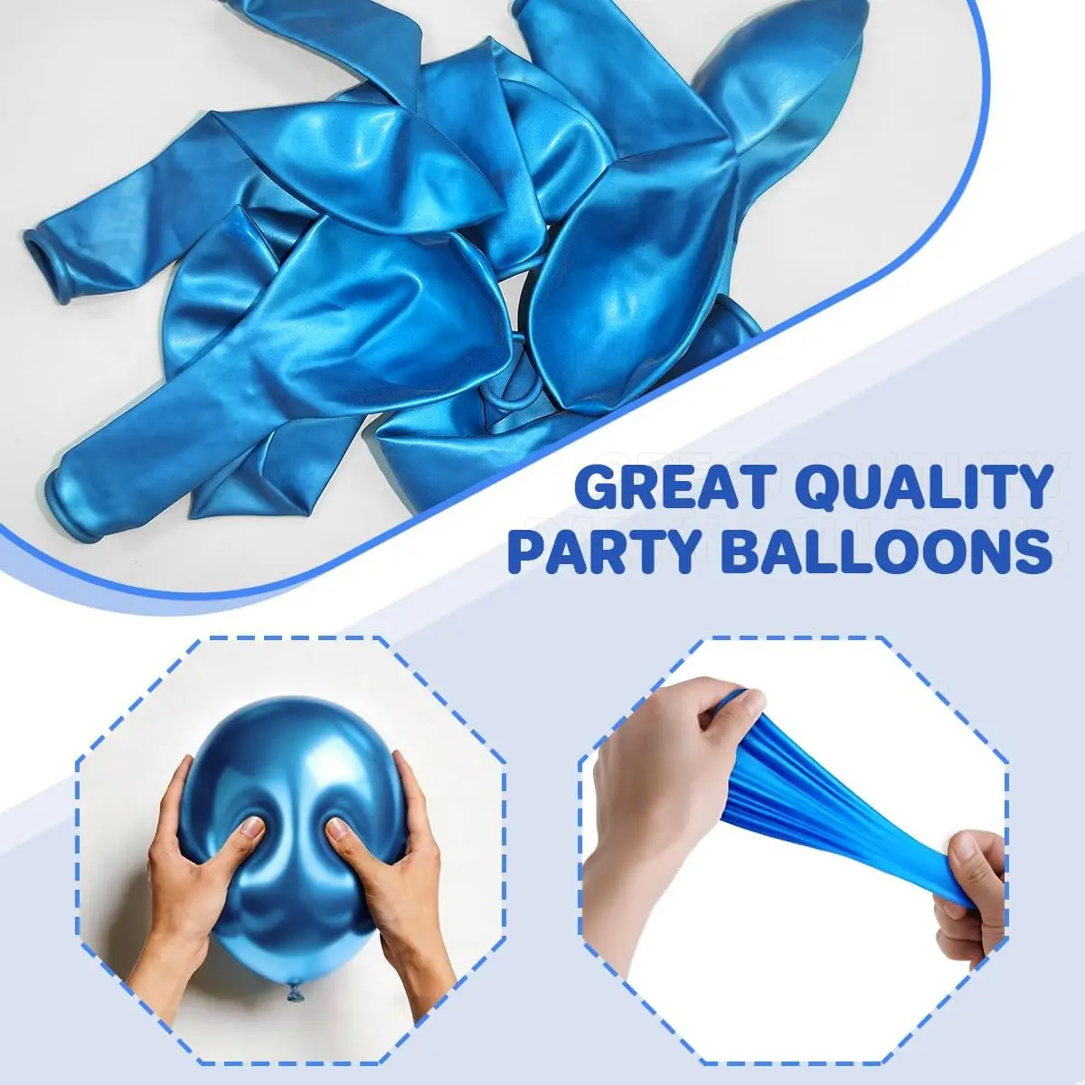 Metallisch blaue Luftballons