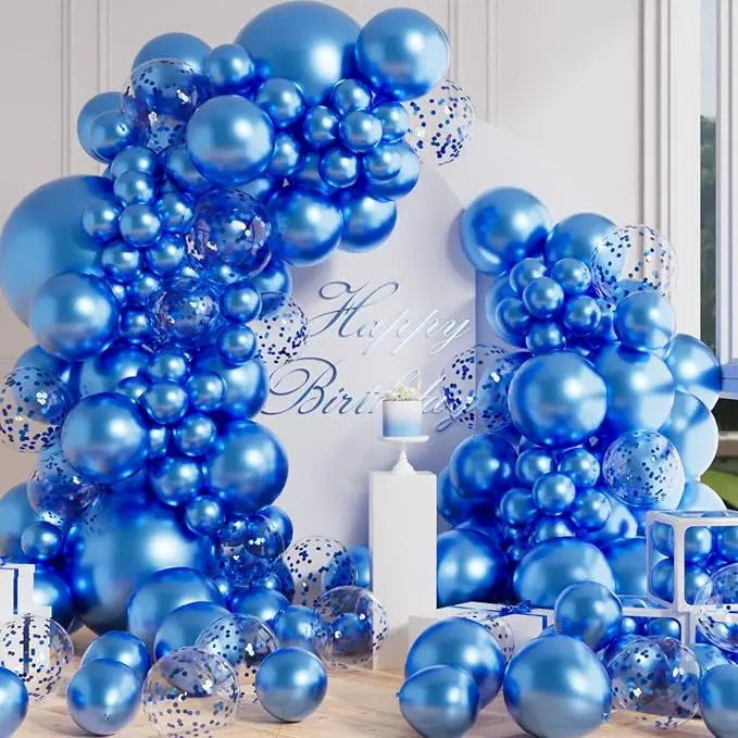Metallisch blaue Luftballons