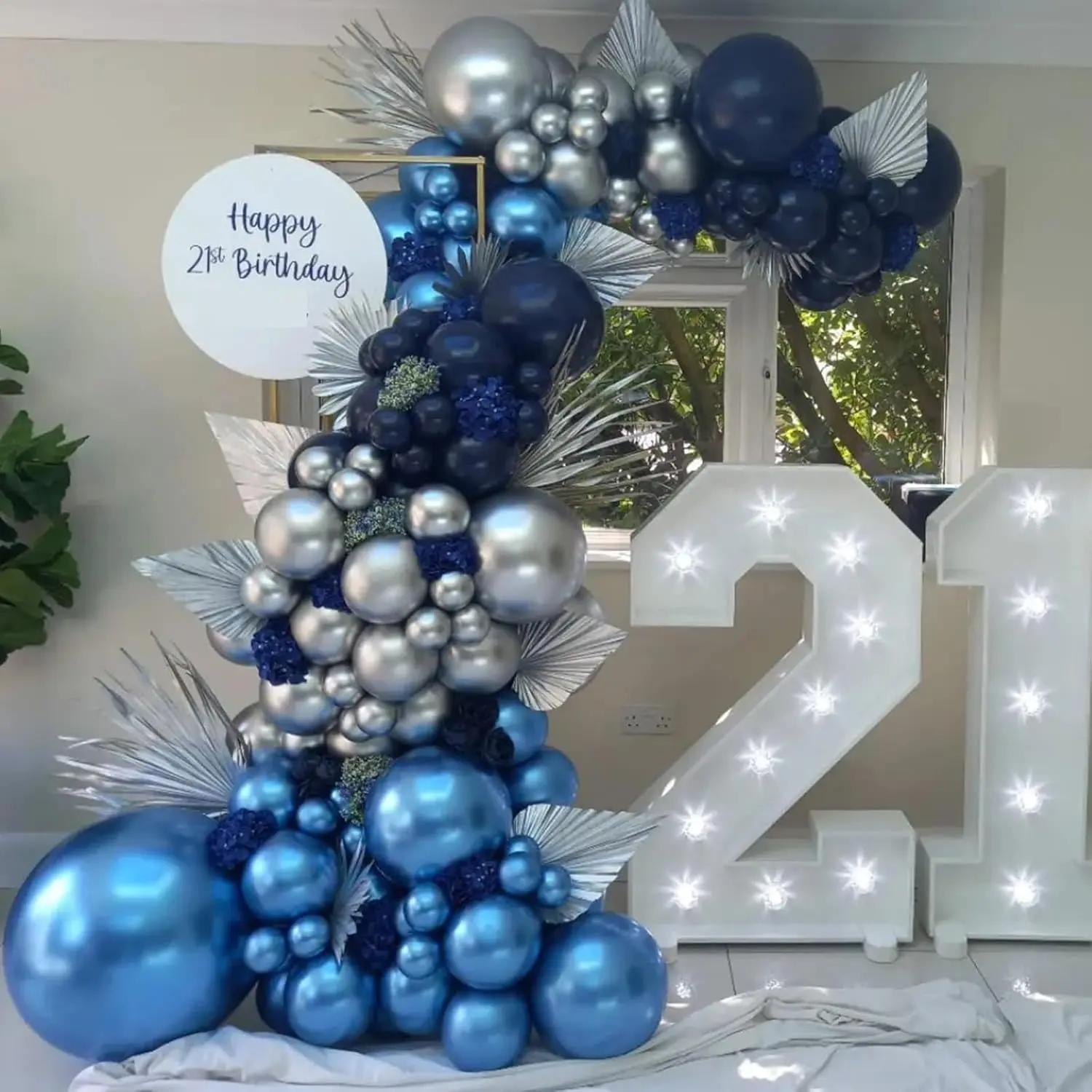 Metallisch blaue Luftballons