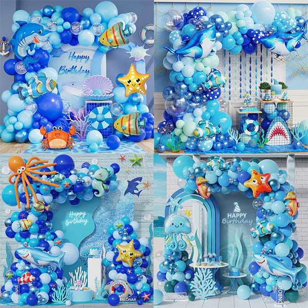 Ballongirlande mit Haifischfolienballons