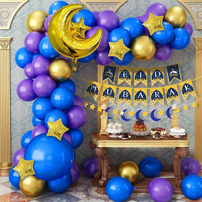 Ballon -Set mit Eid Mubarak Foil Ballon