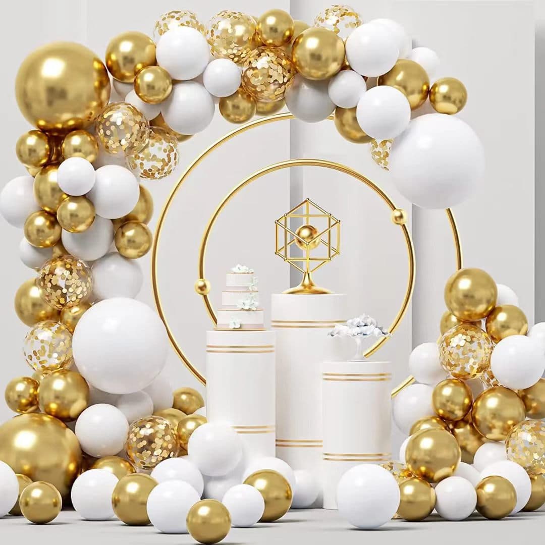 Chromfarbene Ballongirlande