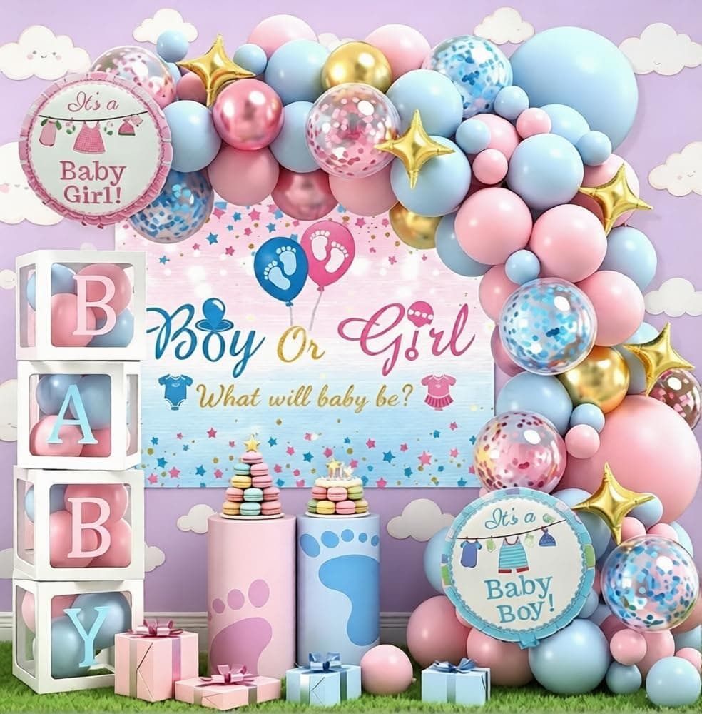 Geschlechtsneutrales Babyparty-Ballon-Girlanden-Bogen-Set