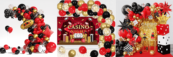 Casino balloon arch