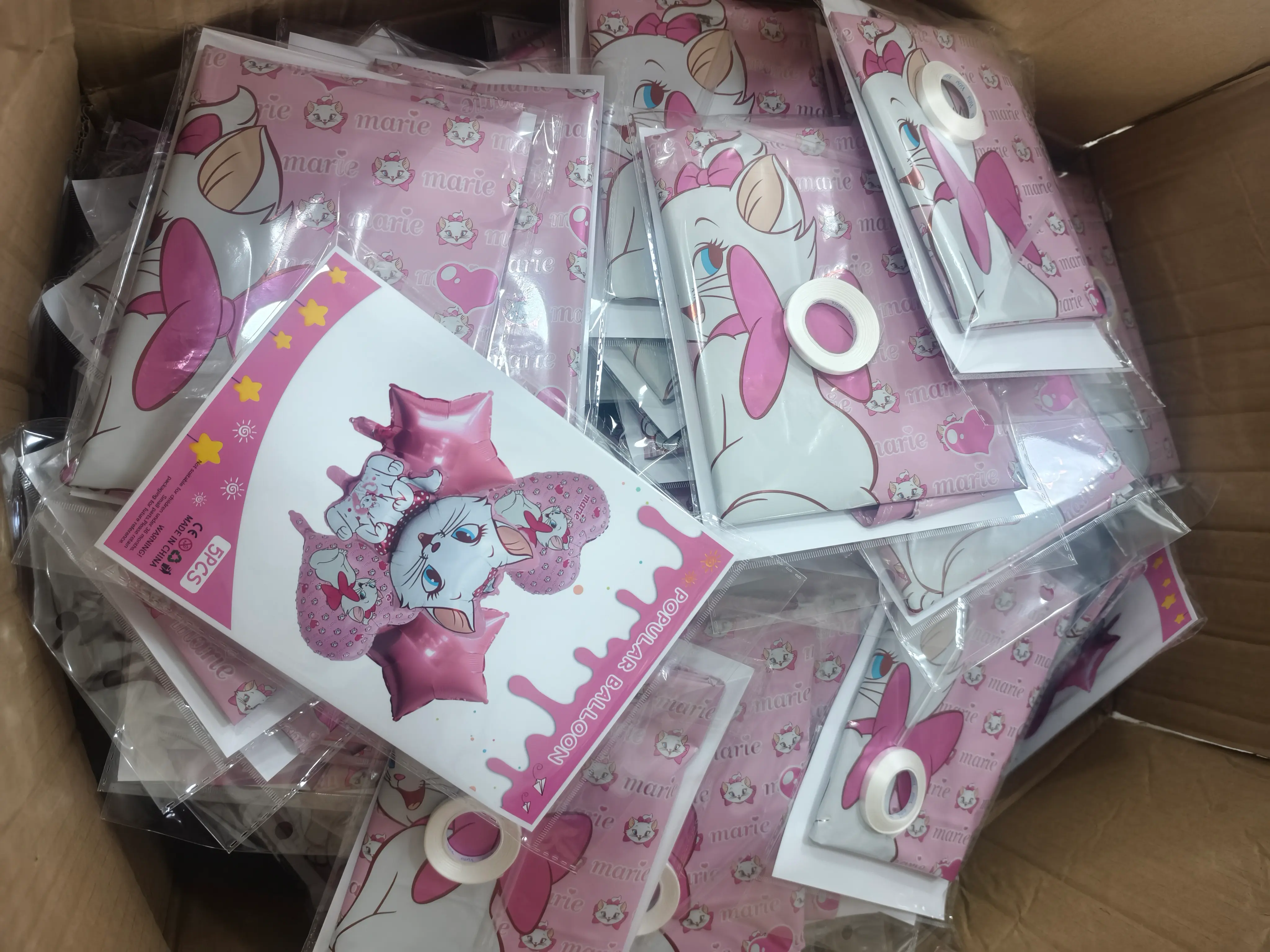 Retail and bulk packaging for party foil balloon orders at Borun Balloon Factory