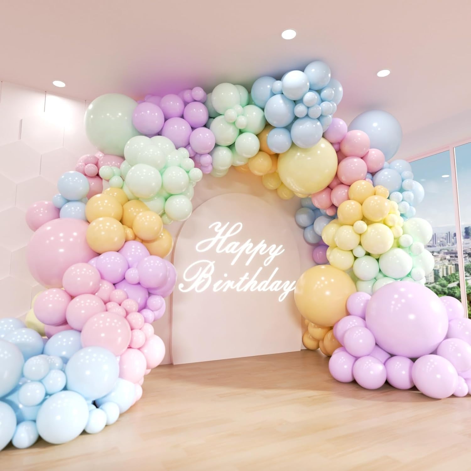 Makronen-Luftballons, Girlandenbogen
