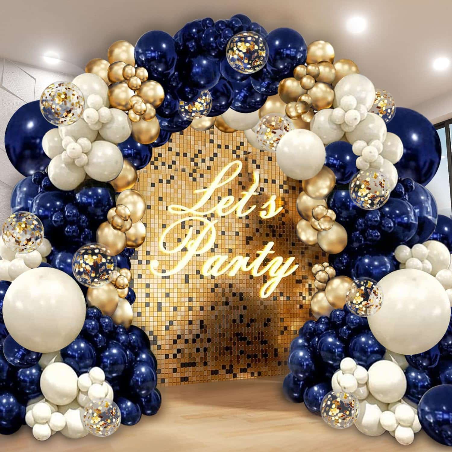 Marineblau-Gold-Ballon-Girlanden-Bogen-Set