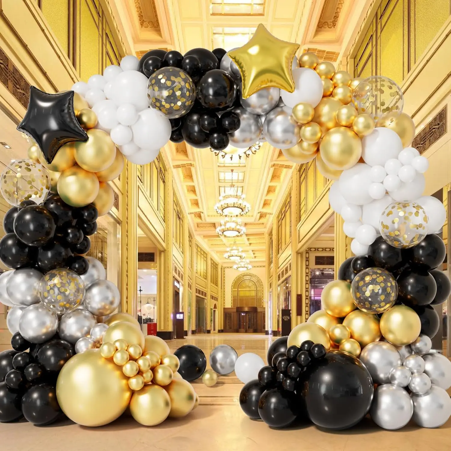 Neujahrs-Ballon-Girlandenbogen-Sets