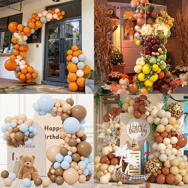Retrofarbene Ballon -Garland -Kit