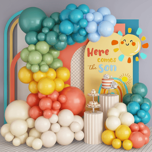Retro-Regenbogen-Ballongirlanden-Set